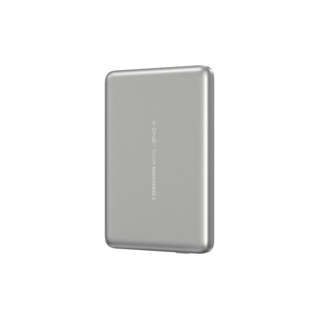 Powerbanka X-ONE Razor 2 Magcharge Ultraslim (7,6 mm) kompatibilní s MagSafe, 5000 mAh – stříbrná