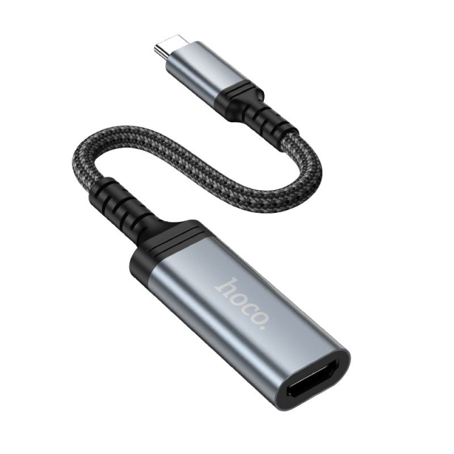 Přechodový kabel USB-C na HDTV Hoco 4K 30 Hz 0,2 m UA43A, kovově šedý