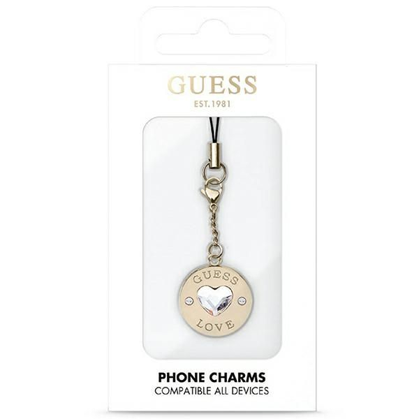 Přívěsky GUESS GUCPMHGLD (přívěsek ve tvaru srdce s diamantem a kamínky)