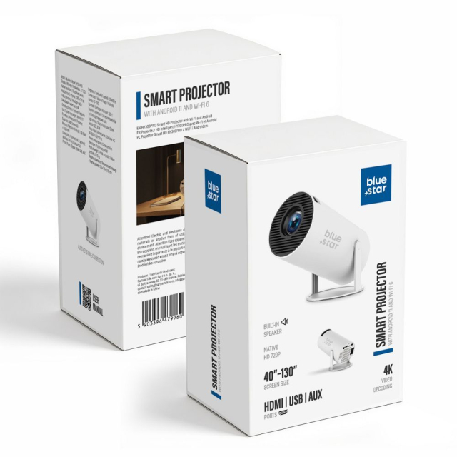Projektor BLUE STAR Smart HY300 Pro, bílý