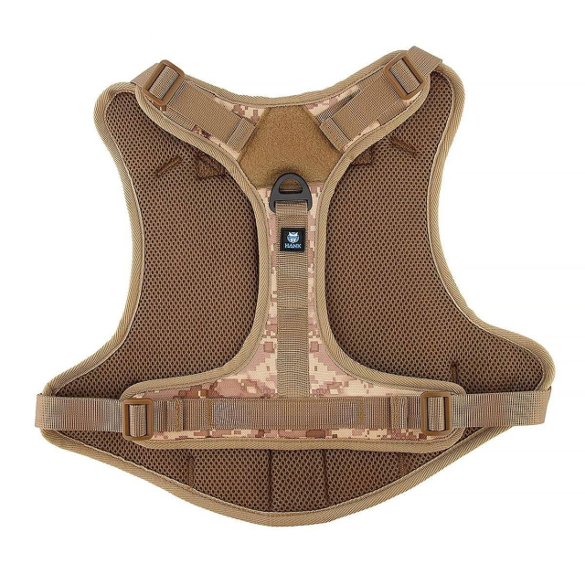 Psí postroj TACTICAL, velikost S, hnědý