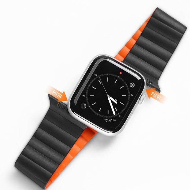 Řemínek DUX DUCIS CHAIN s magnetickým zapínáním, silikonový, pro Apple Watch 38 / 40 / 41 mm, černý