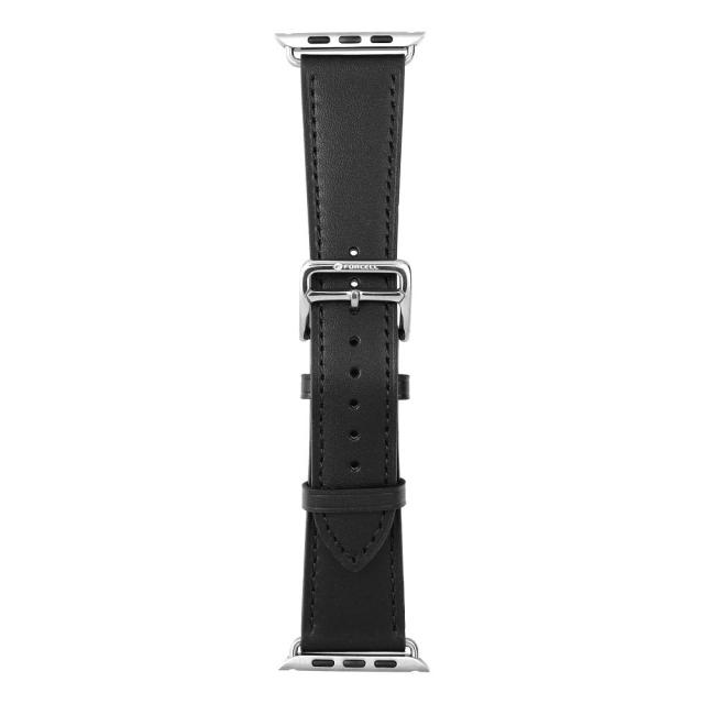 Řemínek k hodinkám Apple Watch Forcell F-Design FA20 s otvory, z ekologické kůže, 38 / 40 / 41 mm, černý
