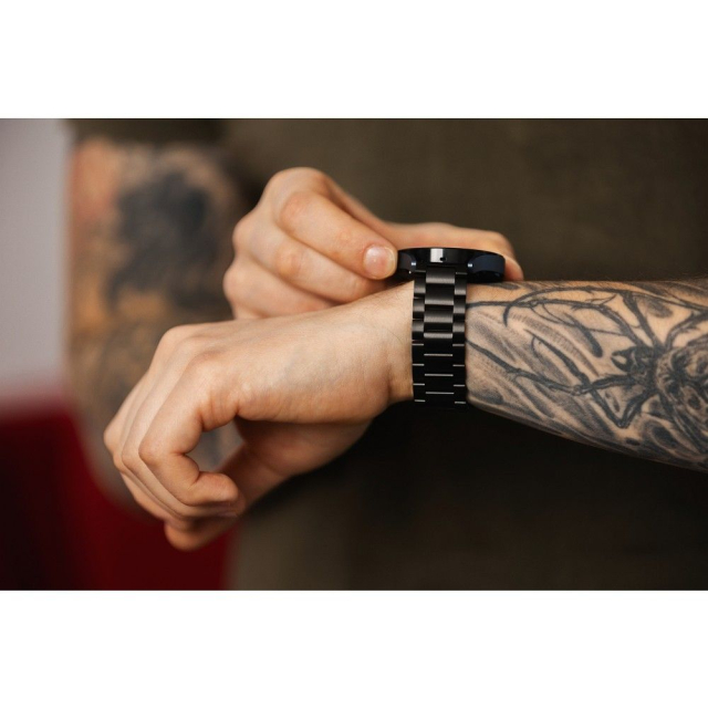 Řemínek k hodinkám Samsung Galaxy Watch Forcell F-Design FS06 s ocelovou sponou, 22 mm, stříbrný