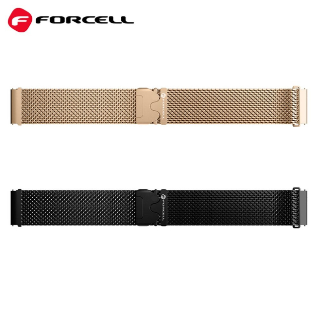 Řemínek k hodinkám Samsung Galaxy Watch Forcell F-Design FS10, magnetický, ocelový, 20 mm, černý