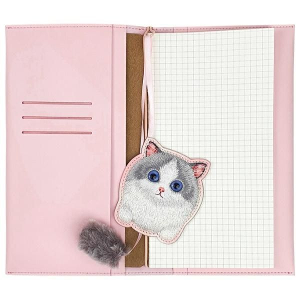 Sada NIMMY 2 v 1: zápisník + pero BIG EYED PET 2.0 Kočka, růžová