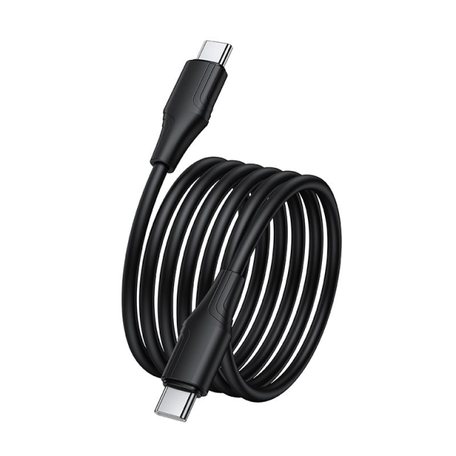 Silikonový kabel USB-C na USB-C Hoco 3A 60 W, 1 m, X124, černý