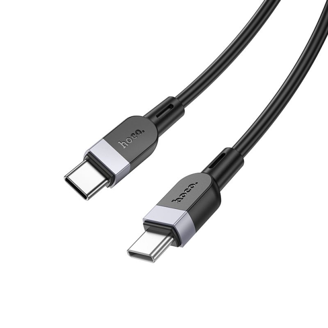 Silikonový kabel USB-C na USB-C Hoco 3A 60 W, 2 m, X109, černý