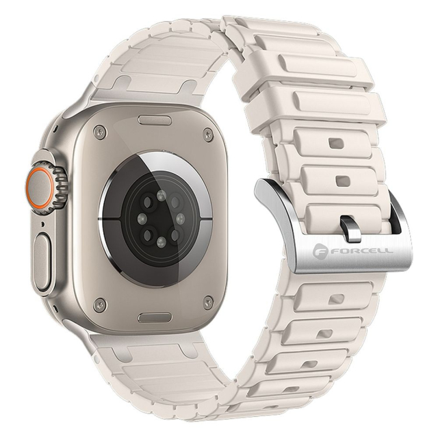 Silikonový řemínek k hodinkám Apple Watch Forcell F-Design FA06 s otvory pro 38 / 40 / 41 mm, bílý