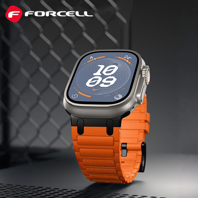 Silikonový řemínek k hodinkám Apple Watch Forcell F-Design FA06 s otvory pro 38 / 40 / 41 mm, černý