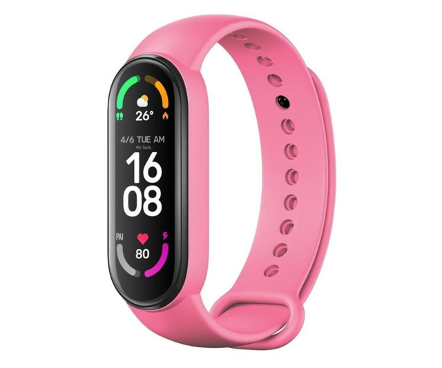 Silikonový řemínek pro XIAOMI Mi Band 5 / 6 / 7, růžový (37)