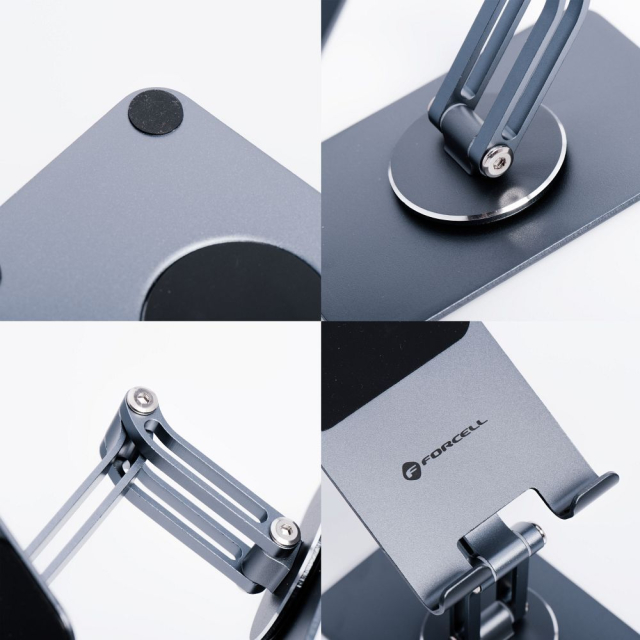 Skládací držák na stůl pro telefon/tablet Forcell F-Grip Fold Stand 2 360, šedý