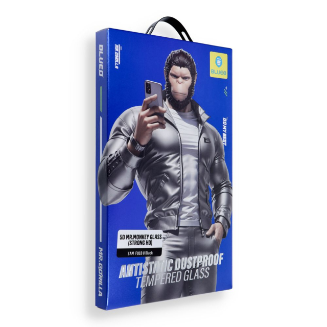 Skleněná ochranná fólie 5D Mr. Monkey – pro Samsung Galaxy FOLD 8, černá (2,5D Silk HD)