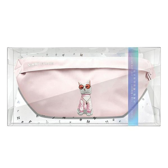 Taška přes rameno Nimmy Glasses Cool Cat, růžová