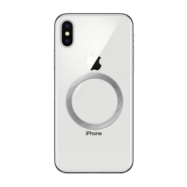 Univerzální kulatá podložka / magnetický kroužek kompatibilní s MagSafe, stříbrná barva