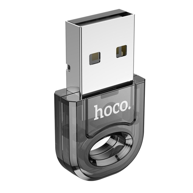USB-A adaptér na Bluetooth Hoco UA28, průhledný, černý