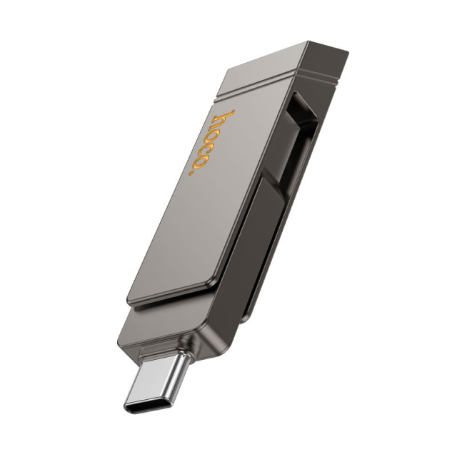 USB flash disk 128 GB USB 3.2 (USB A + USB C) Hoco UD15, šedý