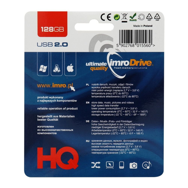 USB flash disk IMRO BLACK 128 GB USB 2.0