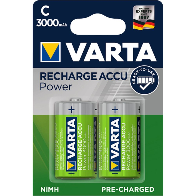VARTA dobíjecí baterie R14 (typ C) 3000 mAh Accu Power, 2 ks