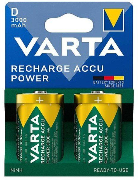 VARTA dobíjecí baterie R20 (typ D) 3000 mAh Accu Power, 2 ks