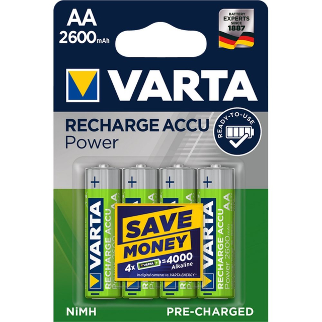 VARTA dobíjecí baterie R6 (AA) 2600 mAh Accu Power, 4 ks