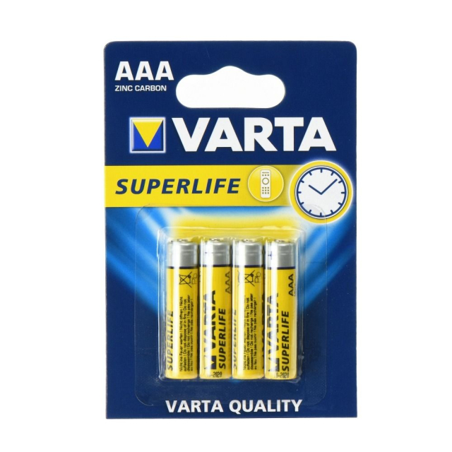 Zinková baterie VARTA R3 (AAA) Superlife, 4 kusy