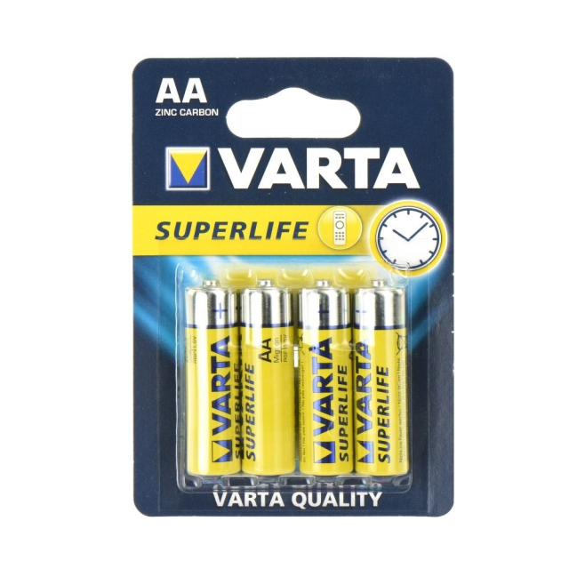 Zinková baterie VARTA R6 (AA) Superlife, 4 kusy