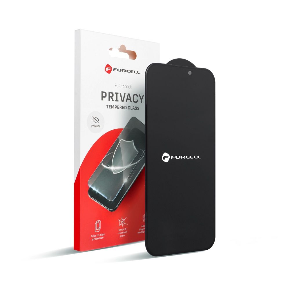 Tvrzené sklo pro iPhone 13 PRO MAX / 14 PLUS Forcell Privacy Glass, černé