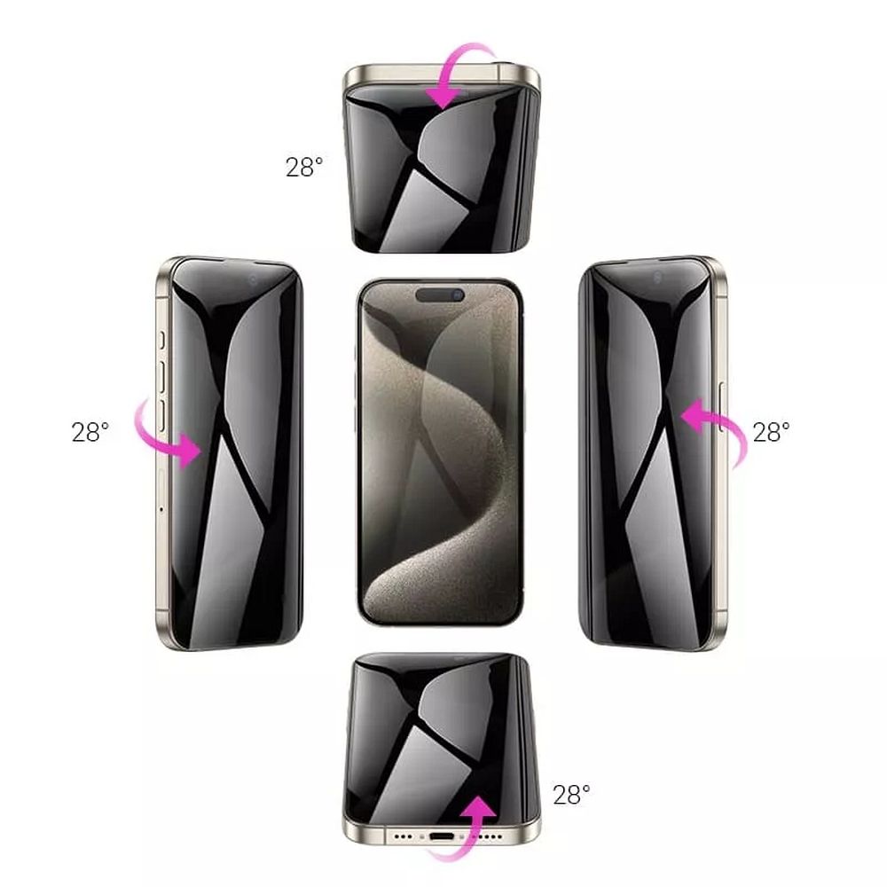 Tvrzené sklo pro iPhone 15 PLUS s 360° ochranou soukromí od Hoco