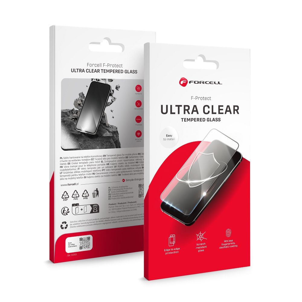 Tvrzené sklo pro iPhone 15 PRO MAX Forcell Ultra Clear Glass, černé