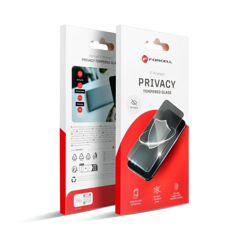 Tvrzené sklo pro iPhone 16 – Forcell Privacy Glass, černé