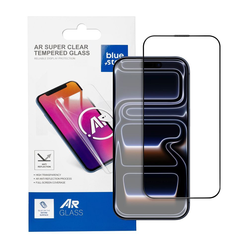 Tvrzené sklo pro iPhone 17 PRO Blue Star 5D AR, černé