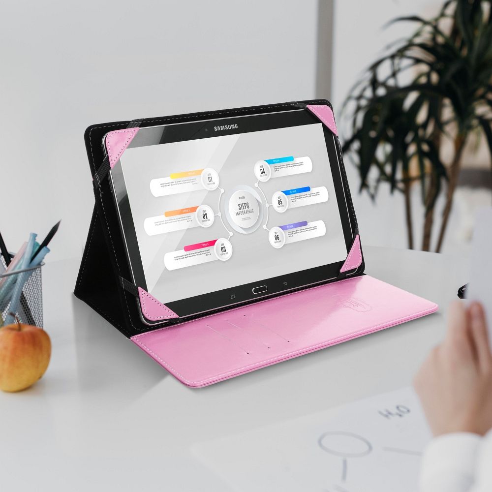 Univerzální pouzdro BLUN pro tablety 8" (UNT), růžové