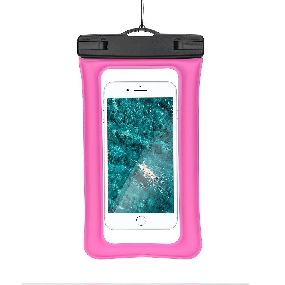 Vodotěsné pouzdro na mobilní telefon s plastovým uzávěrem AIRBAG, růžové