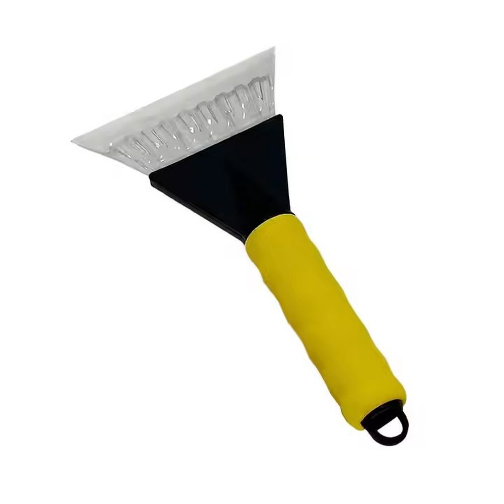 Žlutá škrabka na sníh z auta